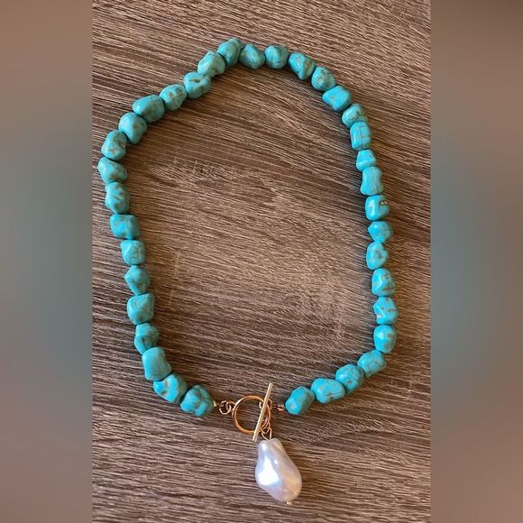 Anthropologie Jewelry - Turquoise stope summer necklace A283